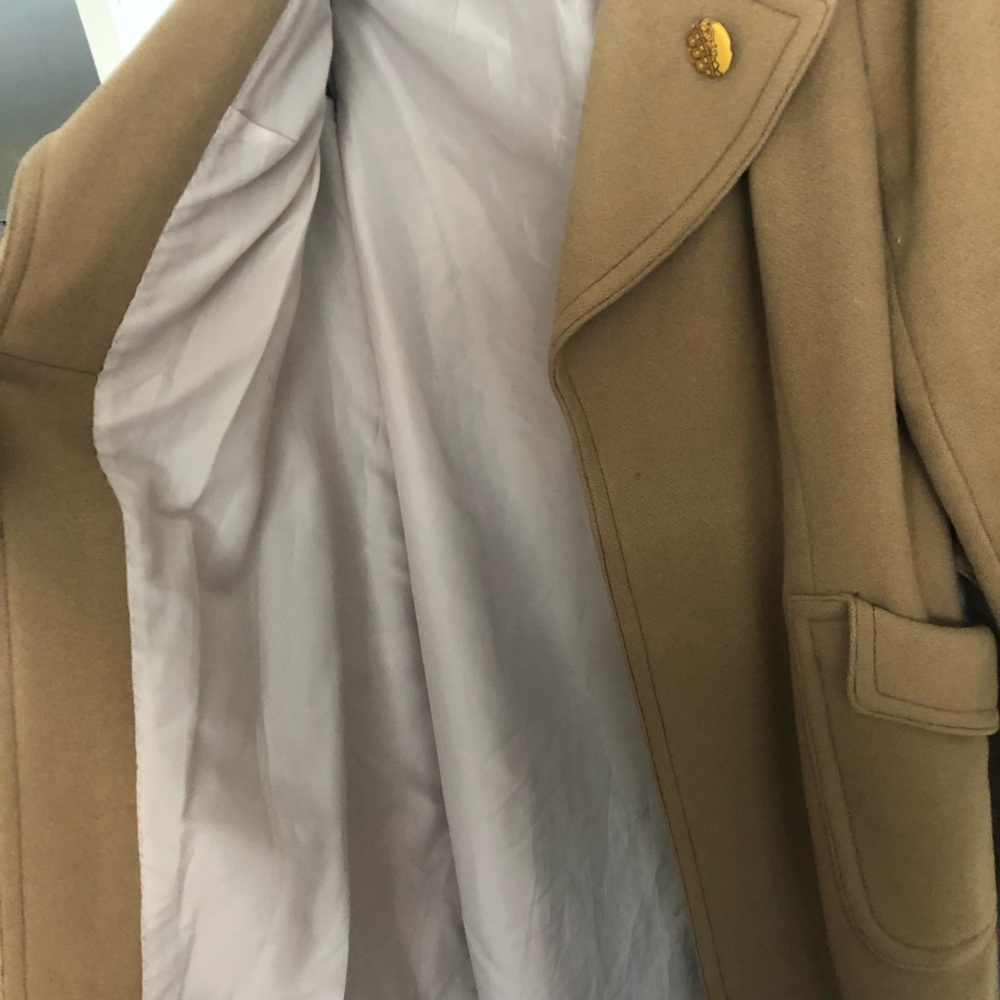 Vintage camel-colored heavy wool coat - Picture 3 of 8